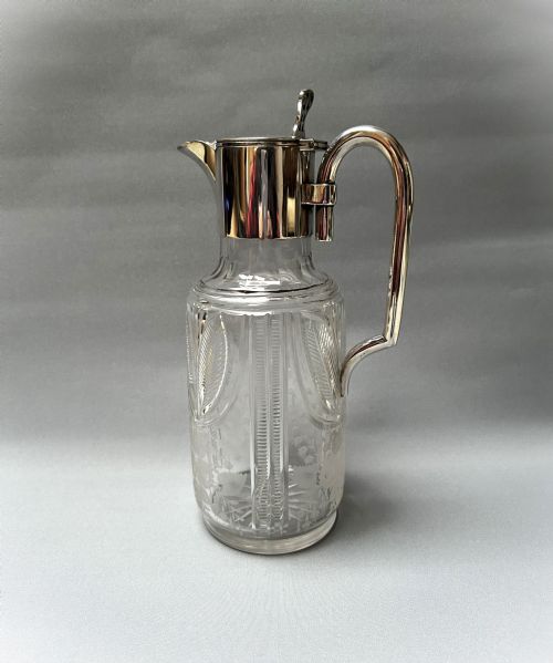 A Gorgeous Victorian Silver Plated & Cut Glass Claret Jug