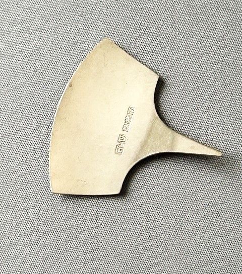 fig 1. A rare hallmarked silver Stilton cheese ticket