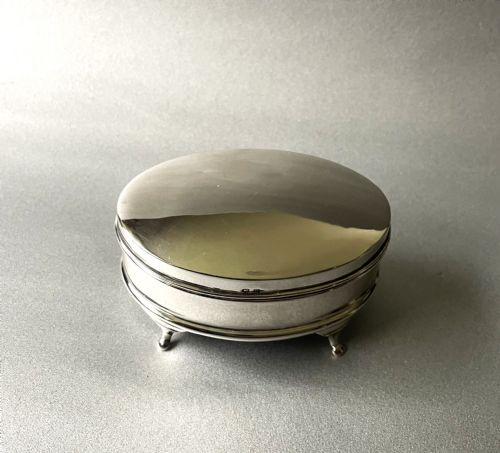 A Stylish George V Silver Cuff Links/trinket Box