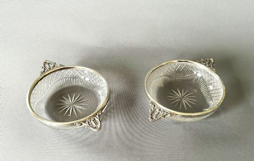 A Gorgeous Pair of Victorian Silver Mounted Novelty Trinket Dishes
