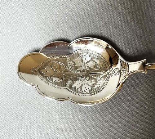 fig 1. A gorgeous Victorian cast silver dessert/fruit serving spoon