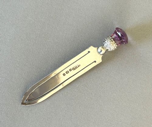 fig 1. An Edwardian silver & amethyst thistle bookmark