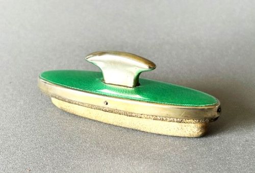 An Art Deco Silver & Guilloche Enamel Nail Buffer