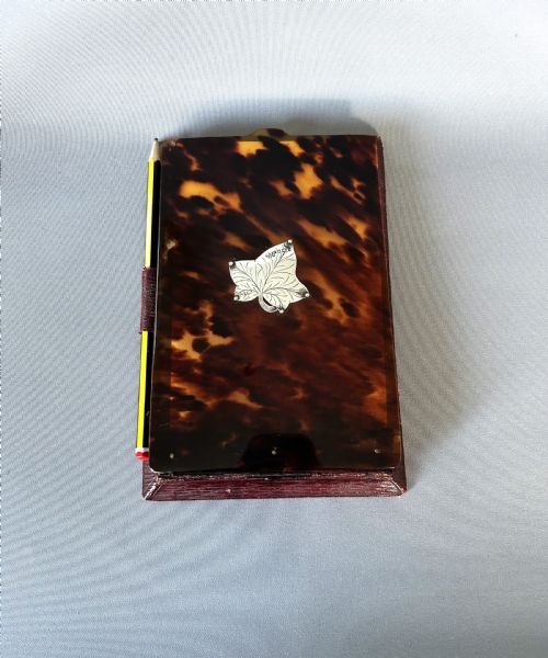 fig 1. A gorgeous silver & tortoiseshell desk notebook