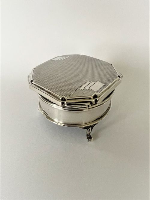 A Stunning Art Deco Silver Cuff Links/trinket Box
