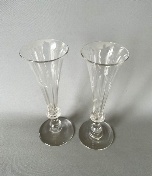 fig 1. A pair of early Victorian cut glass champagne flutes
