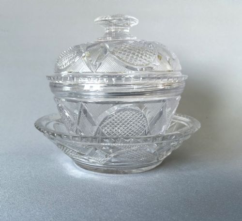 fig 1. A fabulous early Victorian 3 part cut glass butter dish