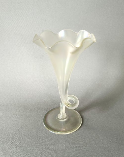 An Art Nouveau Iridescent Glass Posy Vase