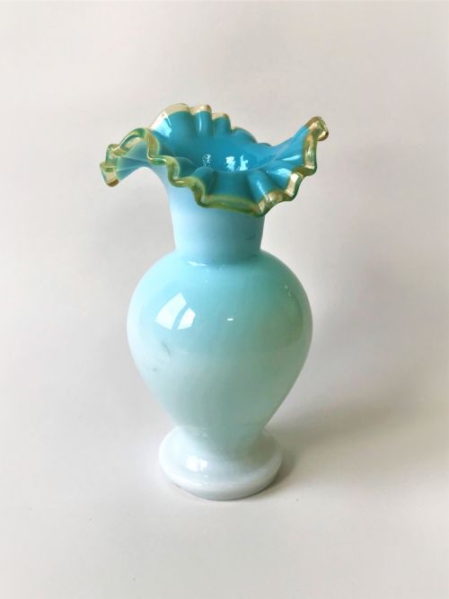 Gorgeous Late Victorian Opaline Posy Vase