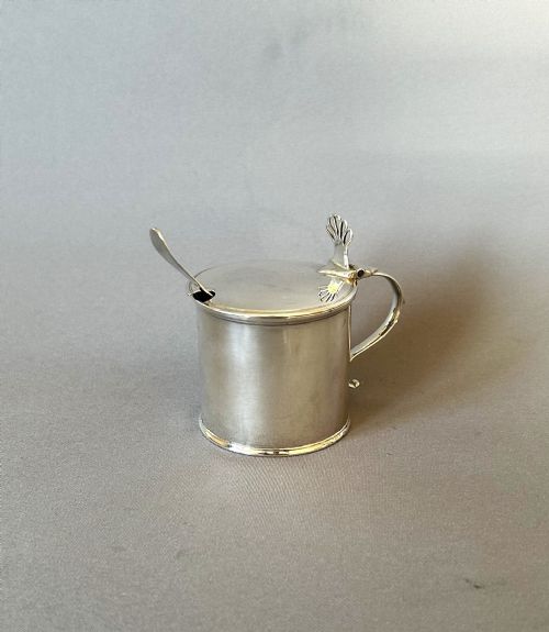 Rare 18th Century Newcastle Silver Mustard Pot & Spoon