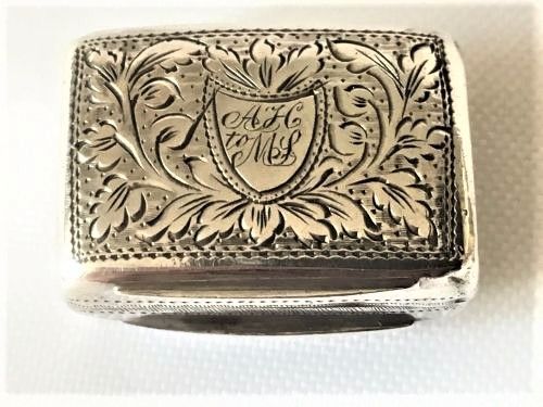 fig 1. A charming small William IV silver vinaigrette