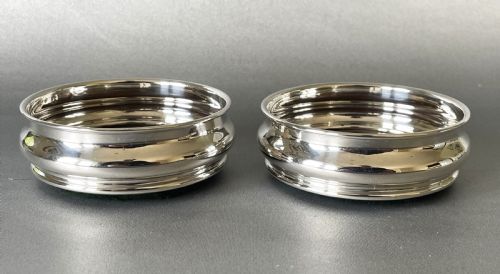 fig 1. A Fine Pair Of Edwardian Individual Silver Coasters