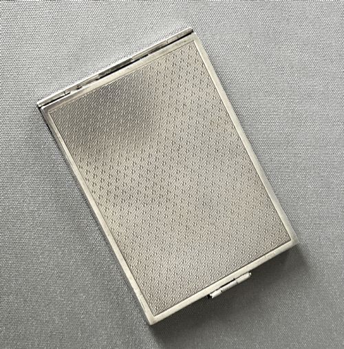 fig 1. A superb Art Deco pocket silver stamp case