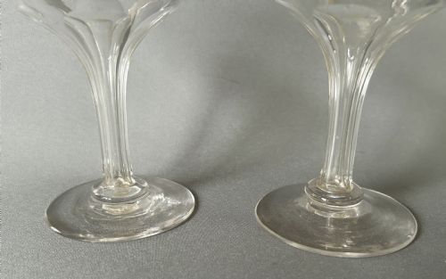 fig 1. Gorgeous pair of Victorian hollow stem champagne glasses