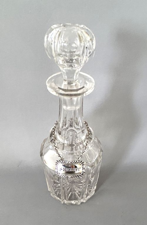 fig 1. Early Victorian Sherry decanter with silver label