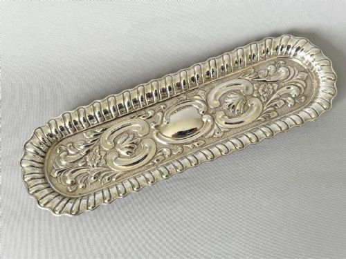 A Charming Edwardian Silver Pen Tray