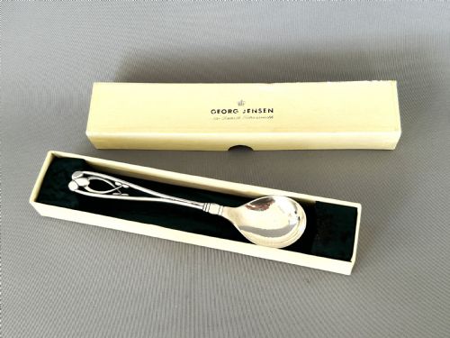 A Boxed Art Deco George Jensen Silver Preserve Spoon