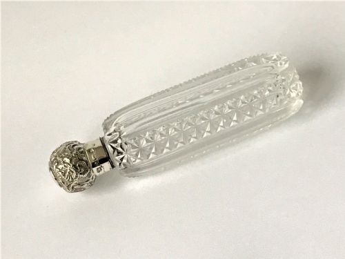 fig 1. An Edwardian silver mounted cut glass scent bottle