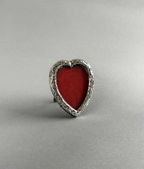 A Miniature Heart Shaped Silver Frame