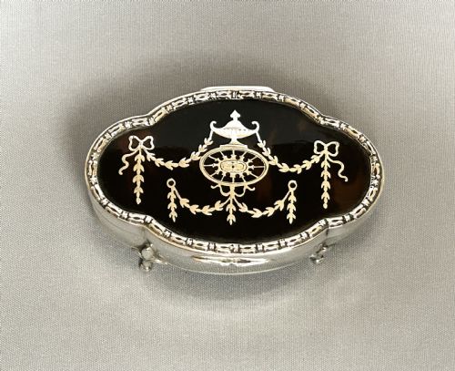 fig 1. An exquisite silver & tortoiseshell trinket box