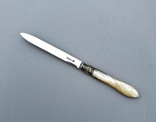 fig 1. A handsome Georgian silver & mother-of-pearl letter opener