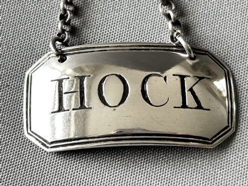 fig 1. A rare Georgian silver 'Hock' decanter label