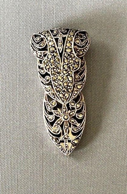 A Gorgeous Art Deco Silver & Marcasite Dress Clip