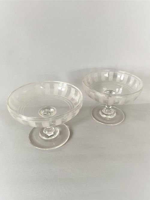 fig 1. A fabulous pair of small Victorian frosted glass comports