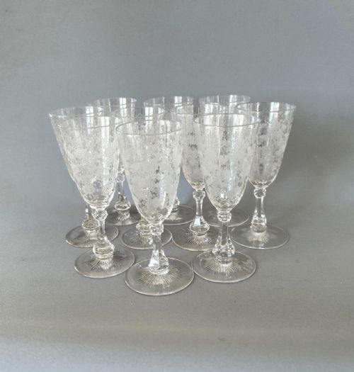 A Stunning Set of 10 Edwardian Dessert Wine Flutes