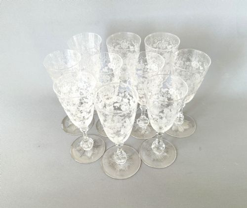 fig 1. A stunning set of 10 Edwardian dessert wine flutes