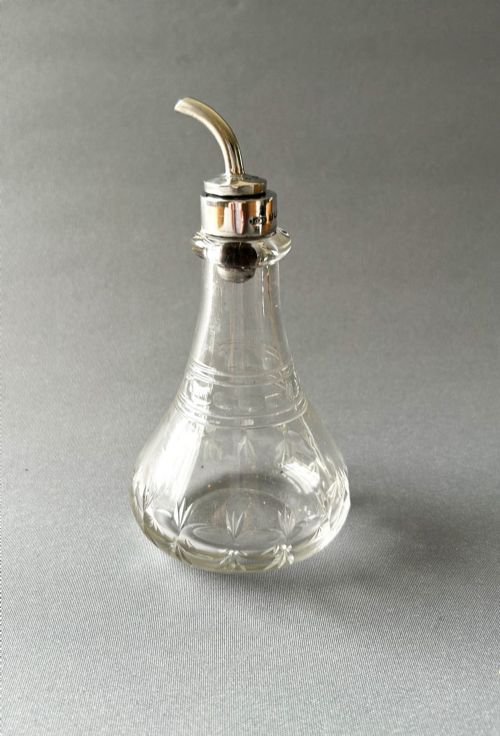 A Lovely George V Silver & Cut Glass Bitters Jigger