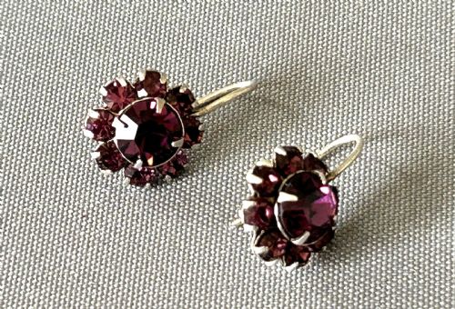 A Gorgeous Pair of Edwardian Silver & Amethyst Earrings