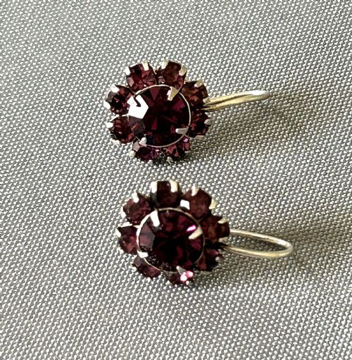 fig 1. A gorgeous pair of Edwardian silver & amethyst earrings