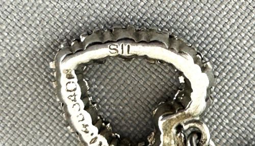 A GORGEOUS PAIR OF ART DECO SILVER PASTE DIAMOND HEART EARRINGS - ADDITIONAL PHOTO 3