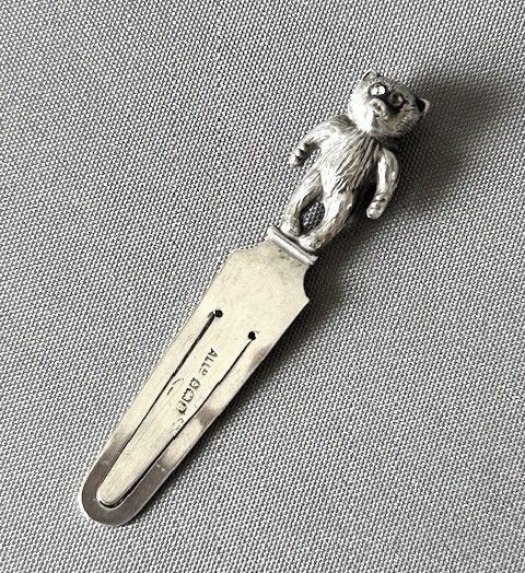 A George V Novelty Silver Teddy Bear Bookmark