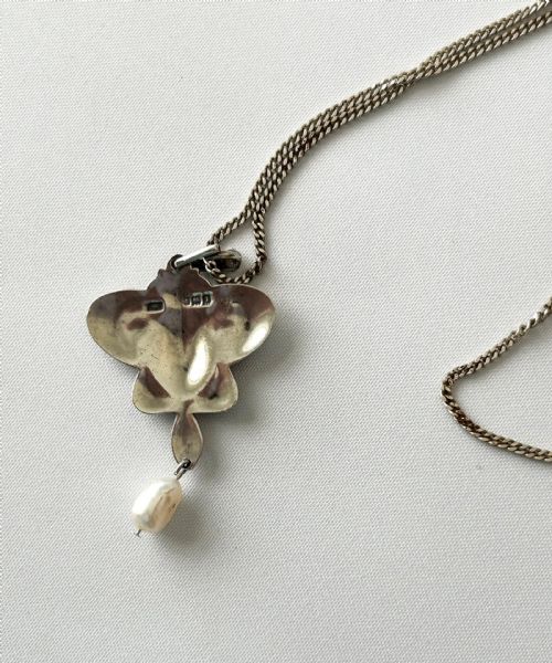 fig 1. A stunning Art Nouveau silver & enamel Edwardian pendant necklace
