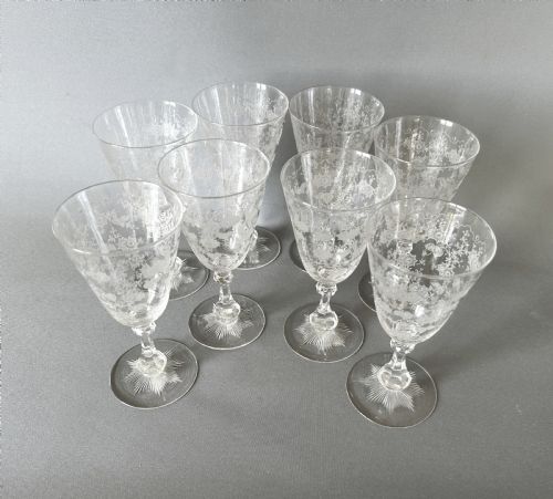 fig 1. A gorgeous set of 8 Edwardian wine flutes