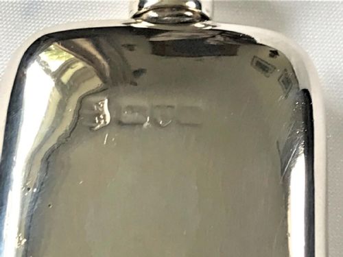 fig 1. A novelty Victorian Chester silver 'hip flask' scent bottle