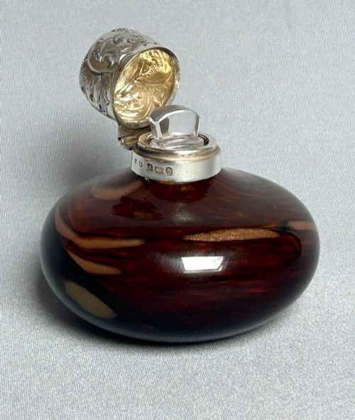 fig 1. A wonderful silver & glass Edwardian scent bottle