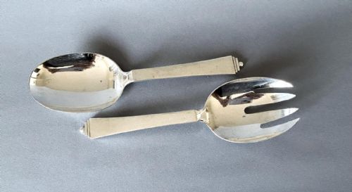 Outstanding Quality Pair of Georg Jensen Silver Servers