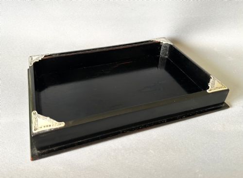 An Attractive George V Silver & Ebony Desk Tidy