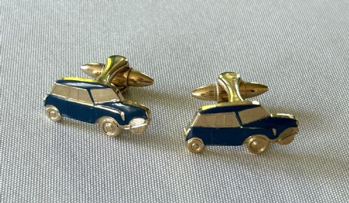 A Rare Vintage Pair of Novelty Enamel Austin Mini Cufflinks