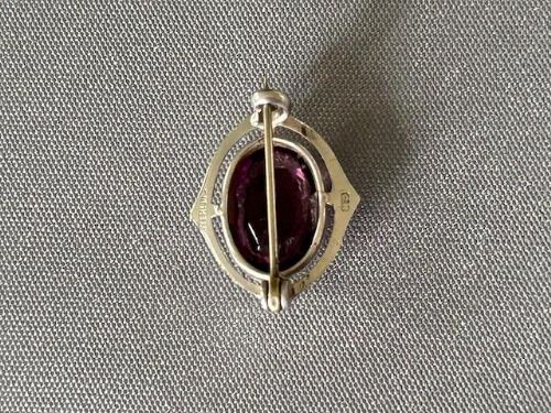 fig 1. A Charles Horner Edwardian Silver & Amethyst glass Brooch