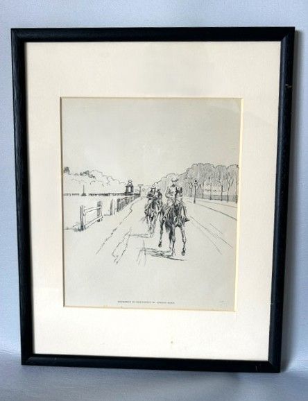 Framed 1930'S Print of Newmarket - Horse Racing Interest