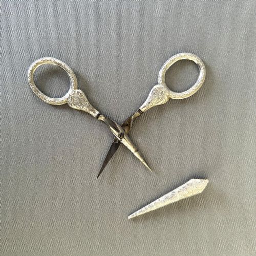 fig 1. A gorgeous Pair of Regency Silver Seam Scissors