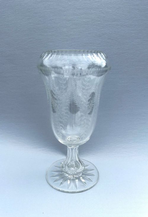 A Most Unusual Victorian Etched Celery Vase
