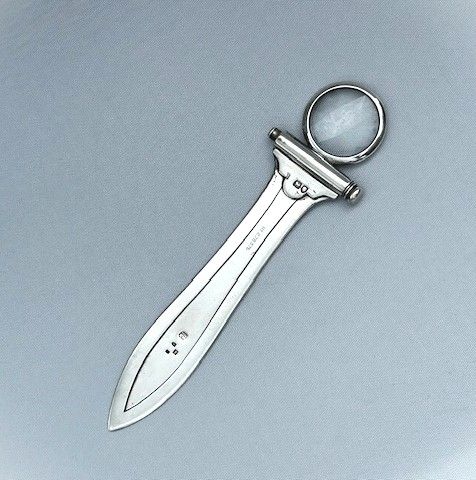 fig 1. A rare Victorian silver bookmark/pencil/magnifyer compendium