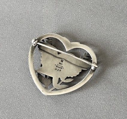 fig 1. A mid Century Georg Jensen silver heart brooch