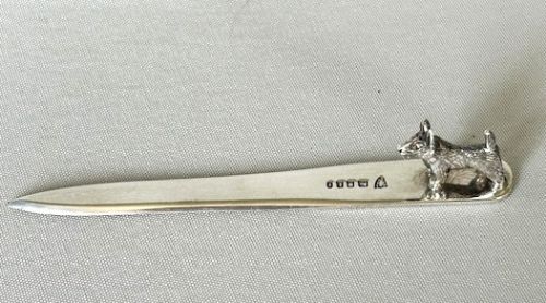 A Wonderful Scottie Dog Silver Bookmark/letter Opener Combo