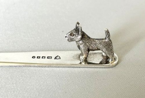 fig 1. A wonderful Scottie Dog silver bookmark/letter opener combo